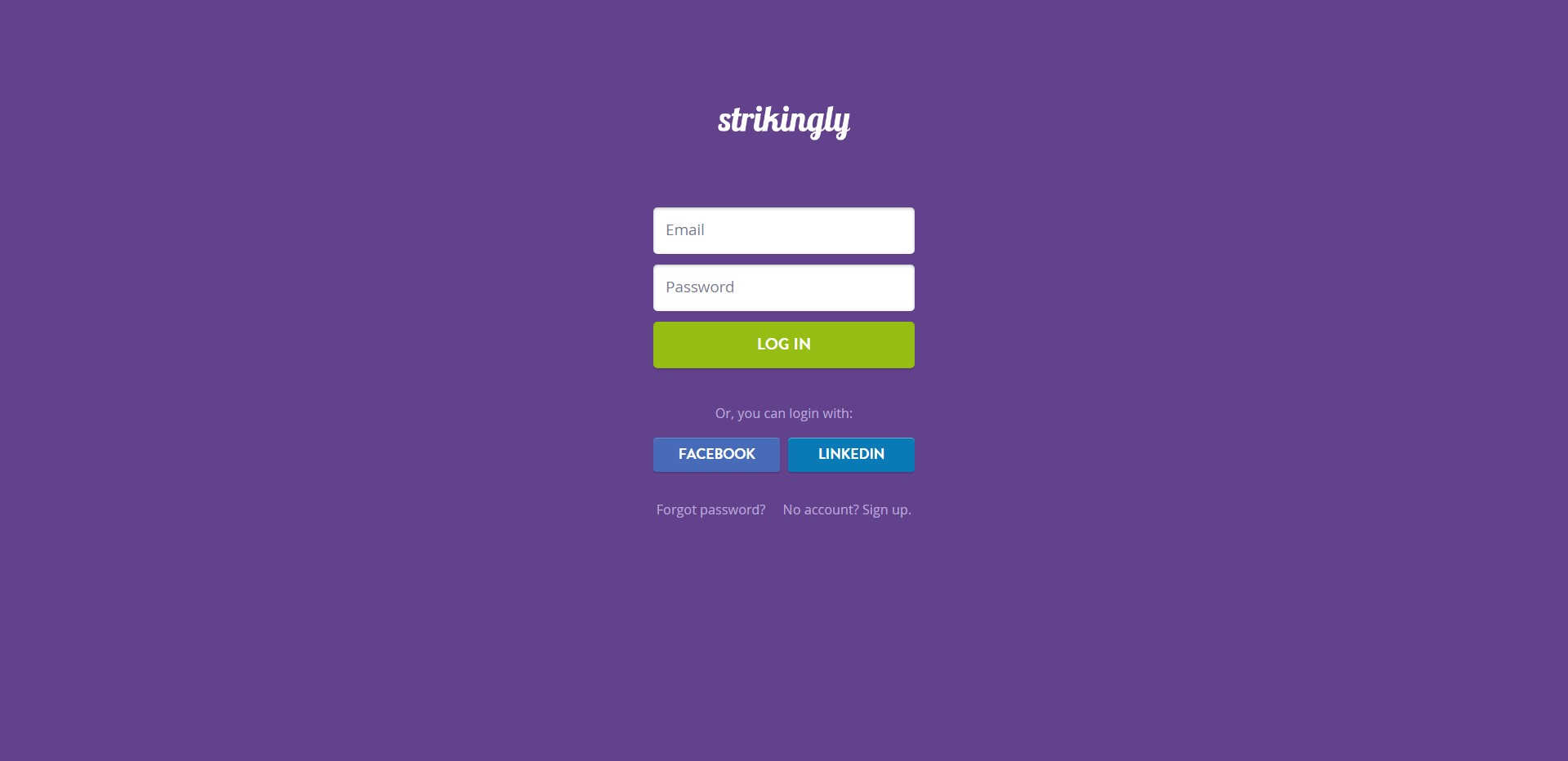Strikingly Login page Strikingly Login page